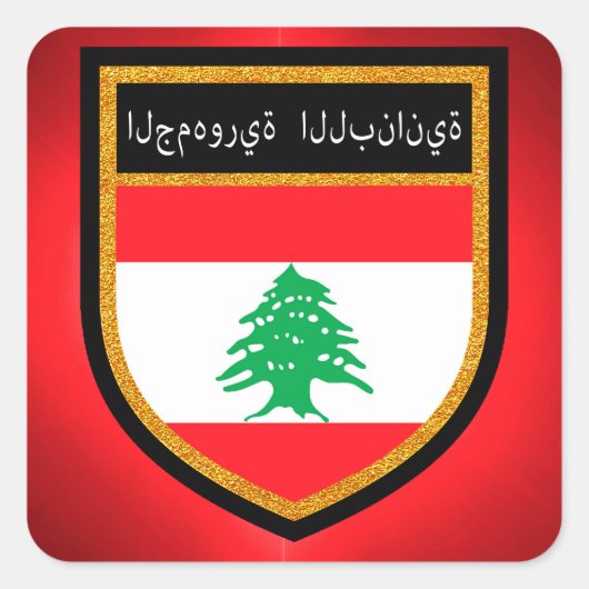 Libanon-Flagge Quadratischer Aufkleber (Vorderseite)