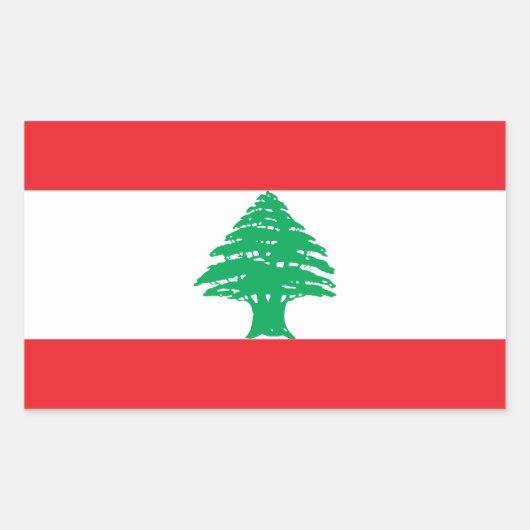Libanon-Flagge Rechteckiger Aufkleber (Vorderseite)