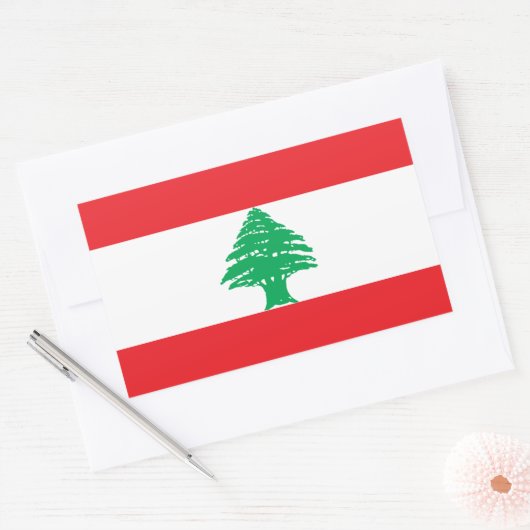 Libanon-Flagge Rechteckiger Aufkleber (Umschlag)