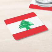 Libanon-Flagge Rechteckiger Pappuntersetzer (angewinkelt)