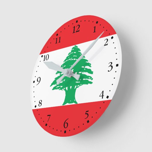 Libanon-Flagge Runde Wanduhr (Winkel)