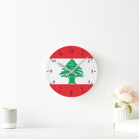 Libanon-Flagge Runde Wanduhr (Zuhause)