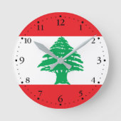 Libanon-Flagge Runde Wanduhr (Vorderseite)