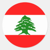 Libanon-Flagge Runder Aufkleber (Vorderseite)