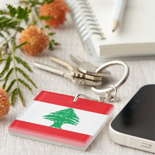 Libanon-Flagge Schlüsselanhänger (Vorderseite rechts)