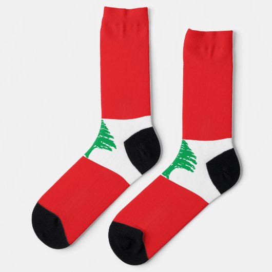 Libanon-Flagge Socken (Linkes Detail)