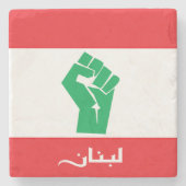 Libanon-Flagge Steinuntersetzer (Vorderseite)