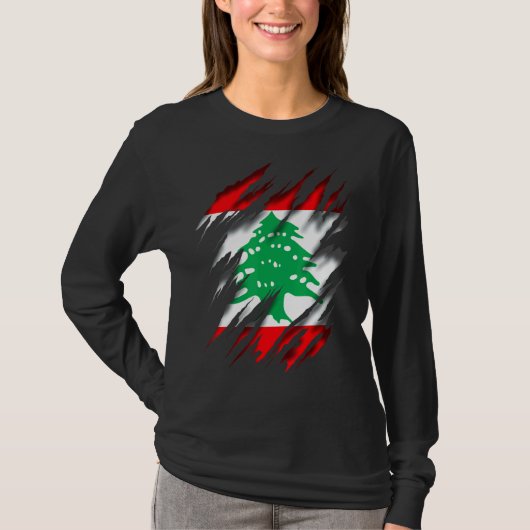 Libanon-Flagge T-Shirt (Vorderseite)