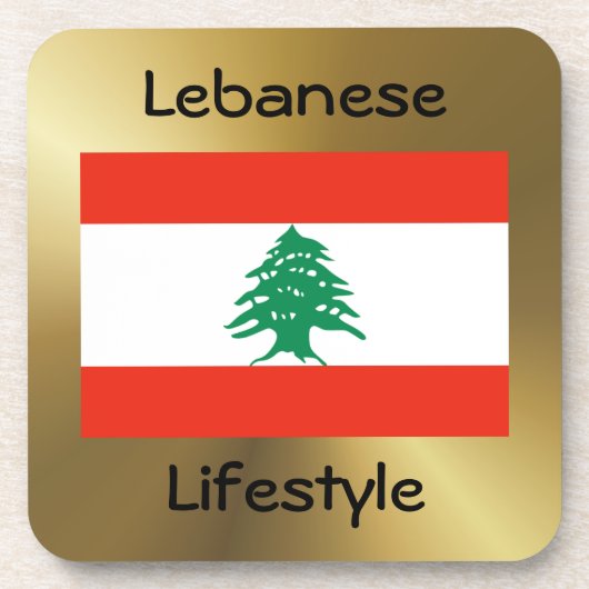 Libanon-Flagge+Text-Untersetzer Untersetzer (Vorderseite)