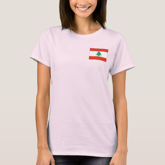 Libanon-Flagge und -Karte T - Shirt (Vorderseite)