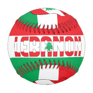 Libanon-Flagge und Wappen Patriotisch Baseball