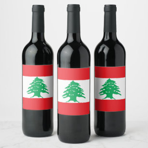 Libanon-Flagge Weinetikett