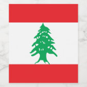 Libanon-Flagge Weinetikett (Einzelnes Label)
