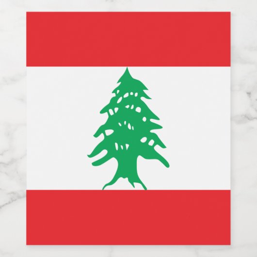 Libanon-Flagge Weinetikett (Einzelnes Label)