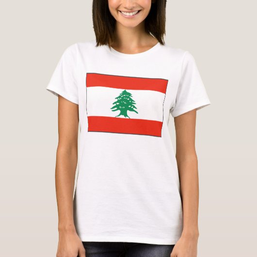 Libanon Flagge x Karte T - Shirt (Vorderseite)