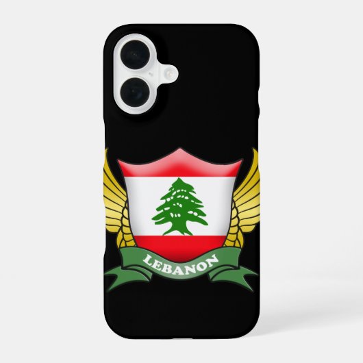 Libanon-Flaggen-Emblem iPhone 16 Hülle (Rückseite)