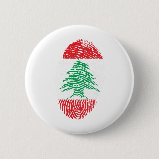 Libanon Flaggen Fingerprint Land Prix Button (Vorderseite)