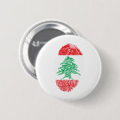 Libanon Flaggen Fingerprint Land Prix Button (Vorne & Hinten)
