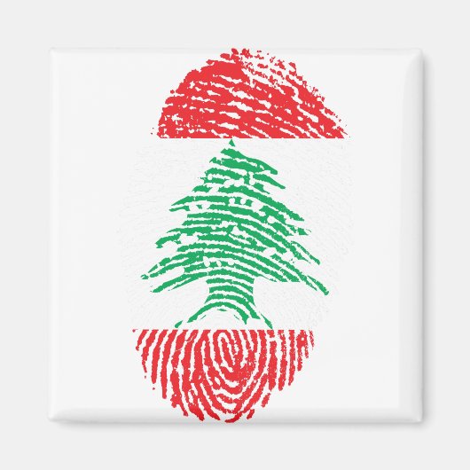 Libanon Flaggen Fingerprint Land Prix Magnet (Vorne)