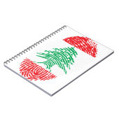 Libanon Flaggen Fingerprint Land Prix Notizblock (Linke Seite)