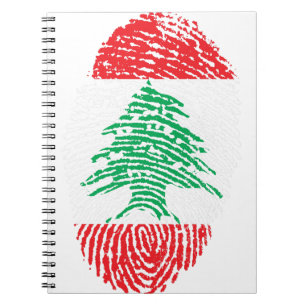 Libanon Flaggen Fingerprint Land Prix Notizblock