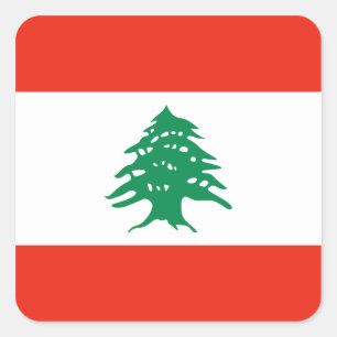 Libanon-Flaggenaufkleber Quadratischer Aufkleber