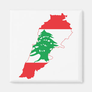 Libanon Flaggenkarte Magnet
