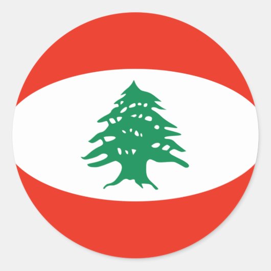 Libanon-Flaggenmarke Runder Aufkleber (Vorderseite)