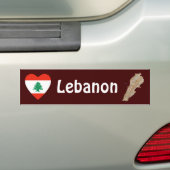 Libanon Flaggenschwerpunkt + Karte Autoaufkleber (Auf Auto)
