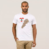 Libanon Flaggenschwerpunkt und T - Shirt Karte (Vorne ganz)