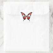 Libanon-Frack-Schmetterlingsflagge Quadratischer Aufkleber (Tasche)