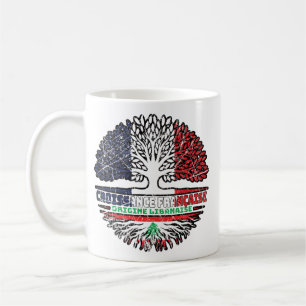 Libanon - Frankreich - Baumroots-Fahne Kaffeetasse
