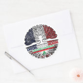 Libanon - Frankreich - Baumroots-Fahne Runder Aufkleber (Umschlag)