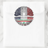 Libanon - Frankreich - Baumroots-Fahne Runder Aufkleber (Tasche)