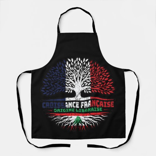 Libanon - Frankreich - Baumroots-Fahne Schürze (Vorderseite)