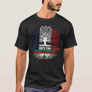 Libanon - Frankreich - Baumroots-Fahne T-Shirt