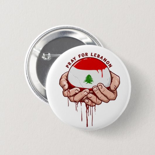 Libanon Gebets-Pin-Button Button (Vorne & Hinten)