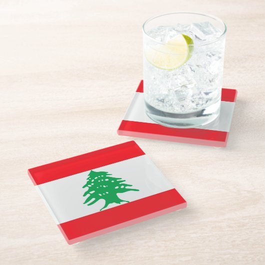Libanon Glasuntersetzer (Schrägansicht)
