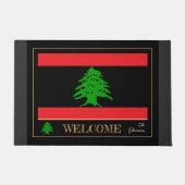 Libanon Hausmatte, libanesische Flagge Schwarzes R Fußmatte (Vorderseite)
