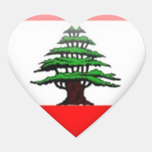 Libanon Herz Sticker (Vorderseite)