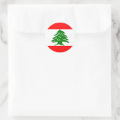 Libanon Hochwertige Flagge Runder Aufkleber (Tasche)