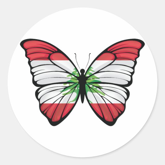 Libanon Hypolimnas Butterfly Runder Aufkleber (Vorderseite)