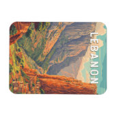 Libanon Illustration Reise Kunst Vintage Magnet (Horizontal)