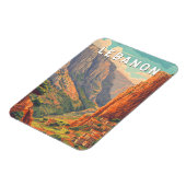 Libanon Illustration Reise Kunst Vintage Magnet (Linke Seite)