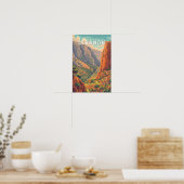 Libanon Illustration Reise Kunst Vintage Poster (Küche)