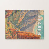 Libanon Illustration Reise Kunst Vintage Puzzle (Horizontal)