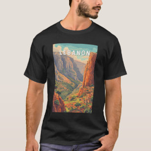 Libanon Illustration Reise Kunst Vintage T-Shirt