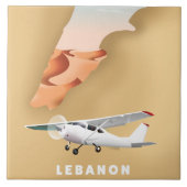 Libanon illustriertes Reiseplakat Fliese (Vorderseite)