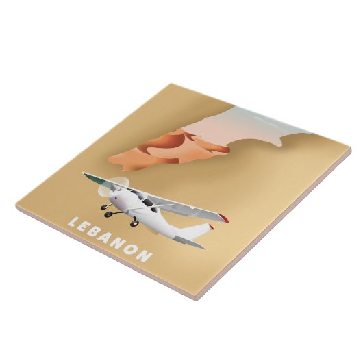 Libanon illustriertes Reiseplakat Fliese (Seite)
