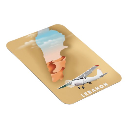 Libanon illustriertes Reiseplakat Magnet (Rechte Seite)
